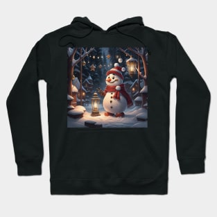 Snowman at christmas camp Hoodie